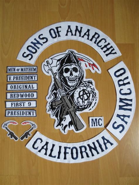 Original Sons Of Anarchy Embroidery Twill Biker Patches For Jacket Back