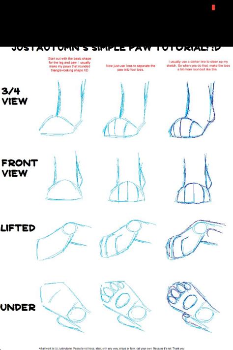 Feet Feet And More Feet Really Easy Tutorial Animal Drawings Cat