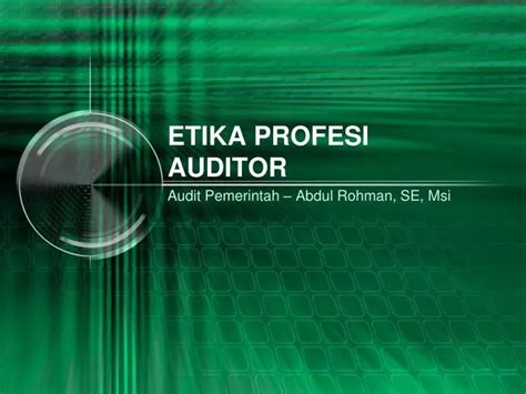 Ppt Etika Profesi Auditor Powerpoint Presentation Free Download Id