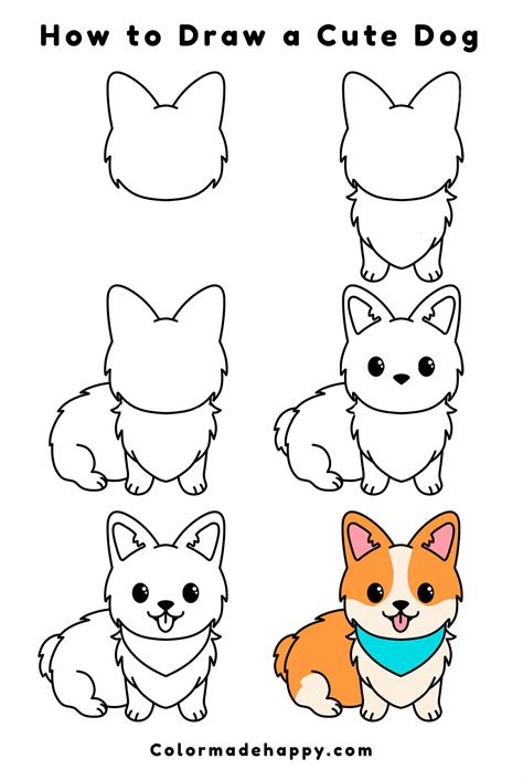 How To Draw A Cute Dog Step By Step Tutorial