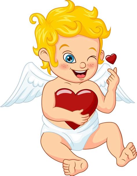 Cute Little Cupid Hugging A Heart 5112752 Vector Art At Vecteezy