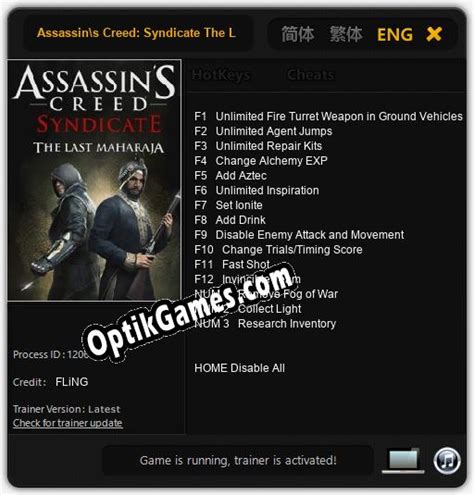 Assassins Creed Syndicate The Last Maharaja TRAINER AND CHEATS V