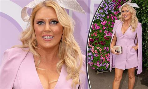 Mel Greig Shows Off Her Ample Assets In A Low Cut Pink Mini Dress At The Oaks Day Races In