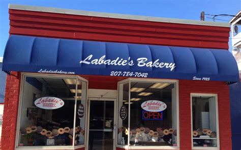 A Custom Fixed Storefront Awning For Labadies Bakery In Lewiston