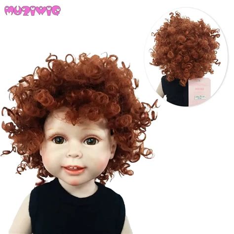 Muziwig Heat Resistant Synthetic Classic Afro Curly Doll Wig Hair For