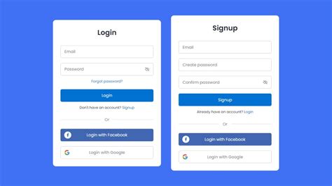 Responsive Login And Signup Form In Html Css Javascript Youtube