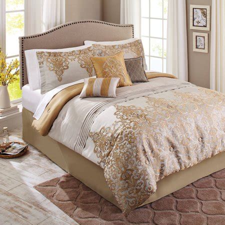Umchord king size comforter set, 8 pieces bed in a bag, cationic dyeing bedding sets, lightweight all season down alternative light grey comforter set for king sleepbella king size comforter set, grey branch & green reversible pattern printed cotton fabric, soft microfiber inner fill duvet. Better Homes and Gardens 7-Piece Bedding Comforter Set ...