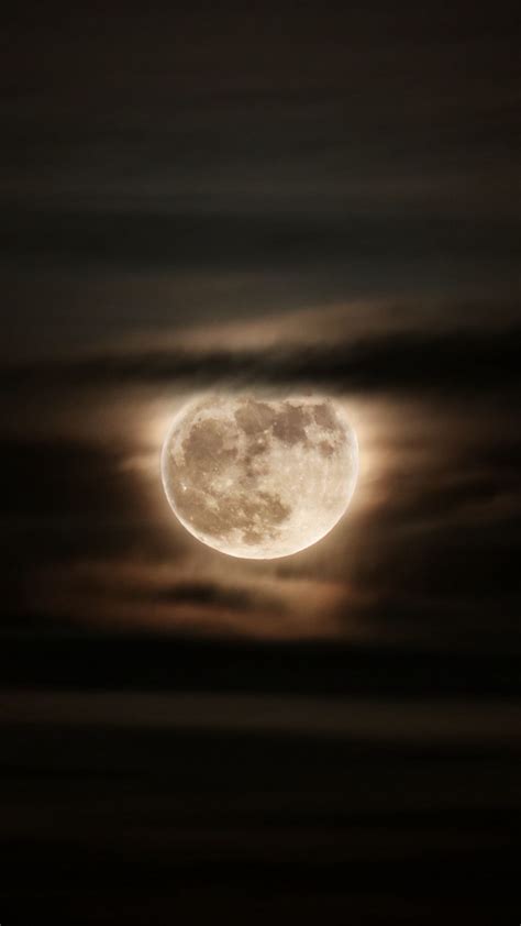 Download Wallpaper 1080x1920 Moon Full Moon Eclipse Night Sky