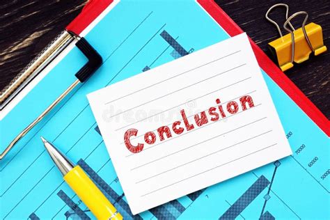 Business Concept About Conclusion With Sign On The Piece Of Paper Stock