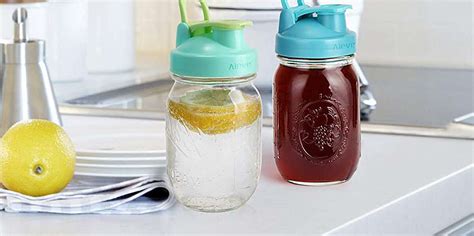 Aieves Mason Jar Lids Make Glasses Easier To Drink And Pour From