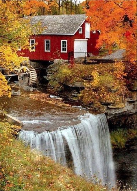 The Old Mill In Autumn Water Wheels Pinterest