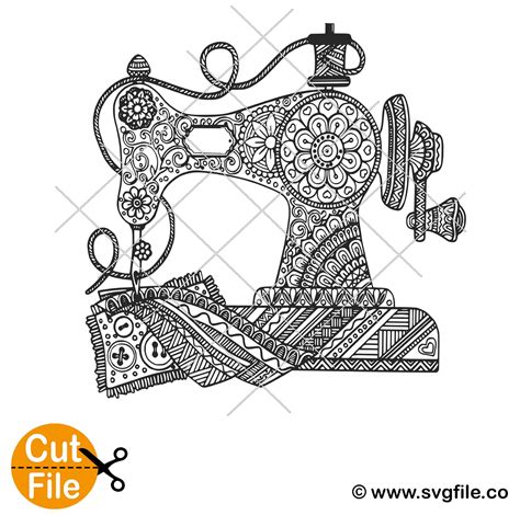 Sewing Machine Mandala - Svgfile.co - 0.99 Cent SVG Files - Life Time
