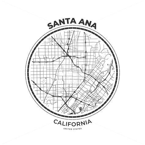 Mapa De Santa Ana California Usa A Mona Malone