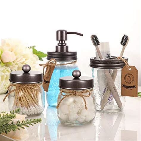 Get free shipping on qualified clearance bathroom accessories or buy online pick up in store today in the bath department. Mason Jar Bathroom Accessories Set 4 Pcs Bronze - Mason ...