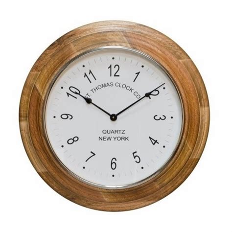 Saint Thomas Small 40cm Round Wall Clock With Wooden Surround And White