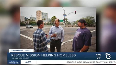 Rescue Mission Helping Homeless Staying At San Diego Convention Center