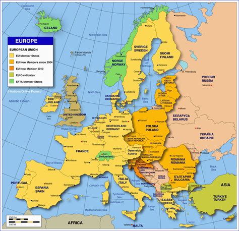 East Europe Map Countries Map Of Europe Member States Of The Eu Nations