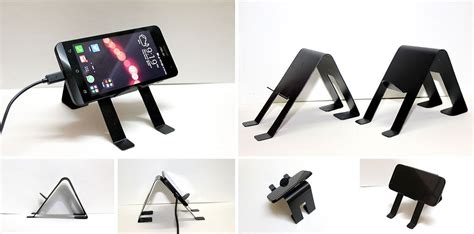 A Personalised Mobile Phone Stand Made In Sheet Metal Which Also Allows