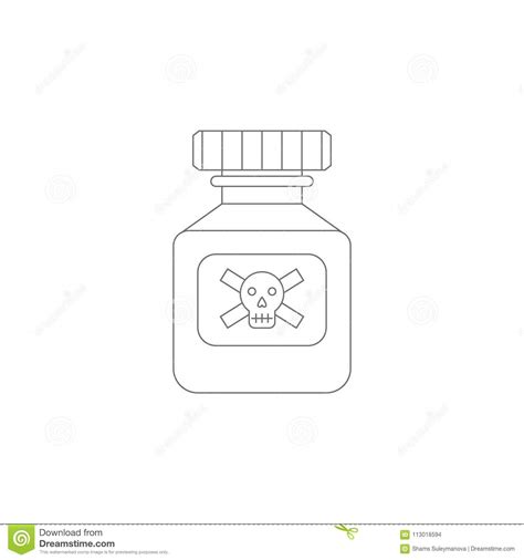 Glass Poison Bottle Icon On White Background Vector CartoonDealer