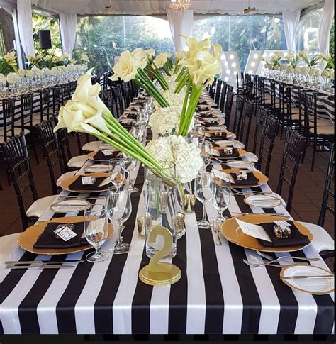 Black And White Table Decorations Decor Table Settings