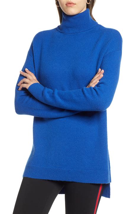 Halogen Turtleneck Wool Blend Tunic Sweater Available At Nordstrom