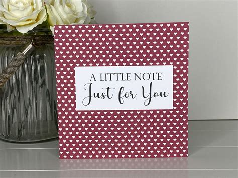 A Little Note Just For You Card Just A Note Card Just To Say Etsy