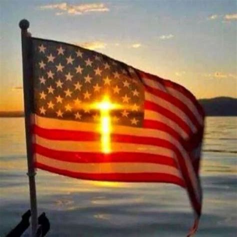 American Flag Sunset Appears As A Cross Patriotic Pictures