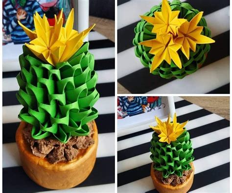 Origami cactus tutorial diy succulent paper kawaii duration. 3D Cactus Origami DIY : 5 Steps - Instructables