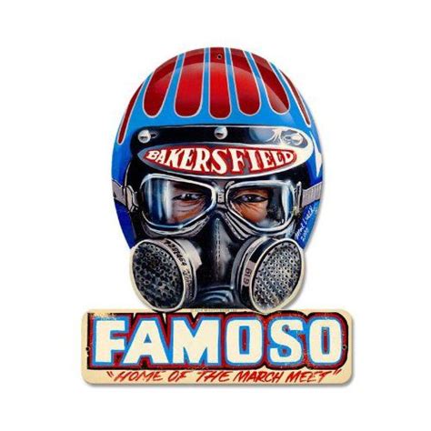 Famoso Bakersfield Helmet Drag Race Vintage Metal Sign 12 X 15 Steel