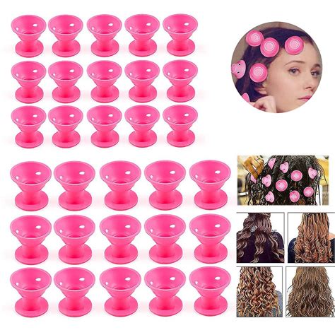 30pcs Silicone No Heat Hair Curlers Set Magic Soft Rollers Tools