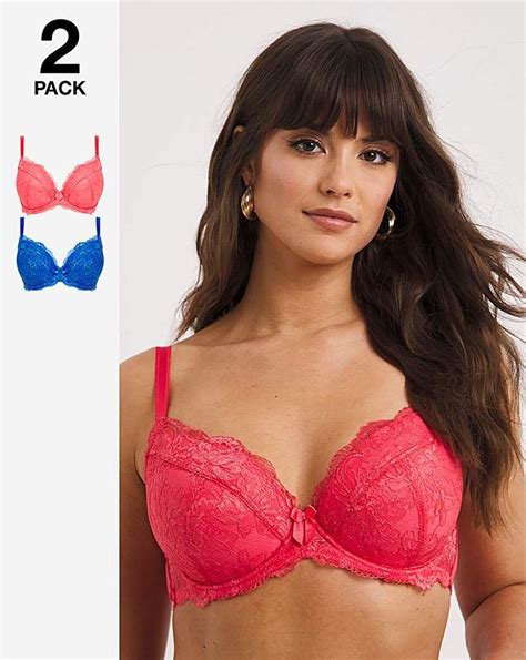Pretty Secrets Pack Ella Lace Padded Plunge Wired Bras Simply Be In