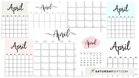 Print out your favorite april 2021 calendar template or you can even download all of them and create your own monthly calendar by adding holidays and events on them. Cute (& Free!) Printable April 2021 Calendar | SaturdayGift