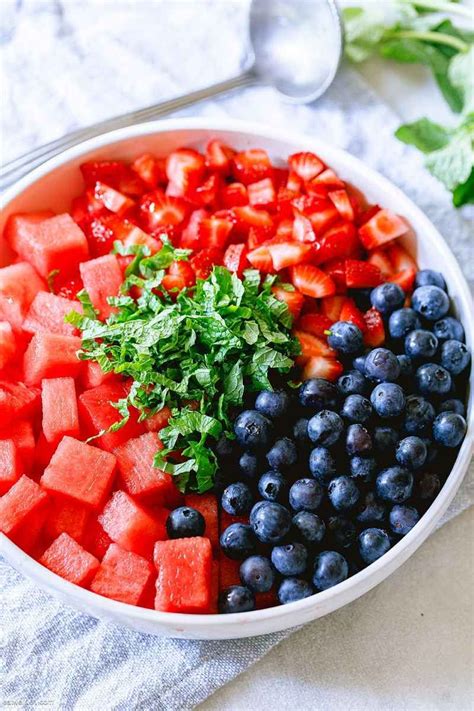 Honey Lime Mint Watermelon Berry Fruit Salad Watermelon Salad Recipes