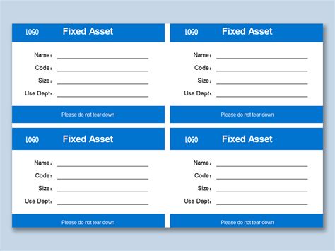 Excel Of Clasical Fixed Asset Labelxlsx Wps Free Templates