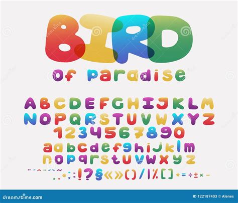 Alphabet Cartoon Design Rainbow Style Uppercase And Lowercase Letters