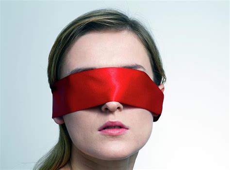 woman wearing red blindfold photograph by victor de schwanberg pixels