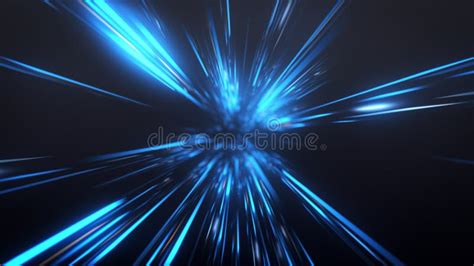 Abstract Dark Glow Blue Light Rays Background Perspective View Of Blue