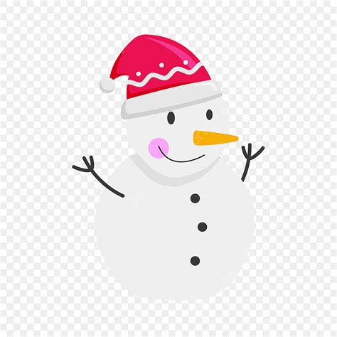Snowman Flat Vector Hd Png Images Flat Cartoon Snowman Smile In