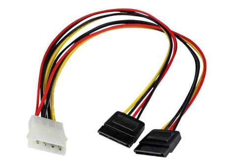 12in Lp4 To 2x Sata Power Y Cable Adapter Sata Power