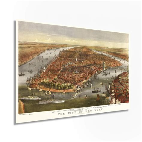 Buy Historix Vintage 1870 Map Of New York City Poster 24x36 Inch