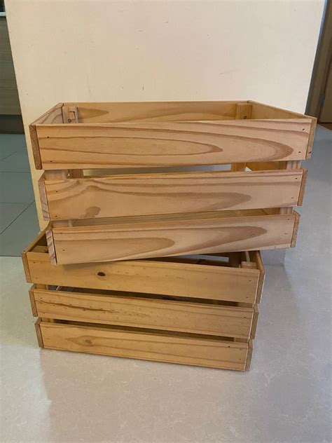 Ikea Wooden Crates Furniture And Home Living Furniture Shelves
