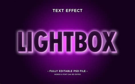 Premium Psd Light Box Text Effect Design