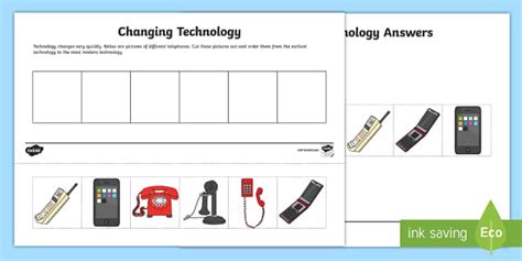 History Of Technology Worksheet Phones Through Time