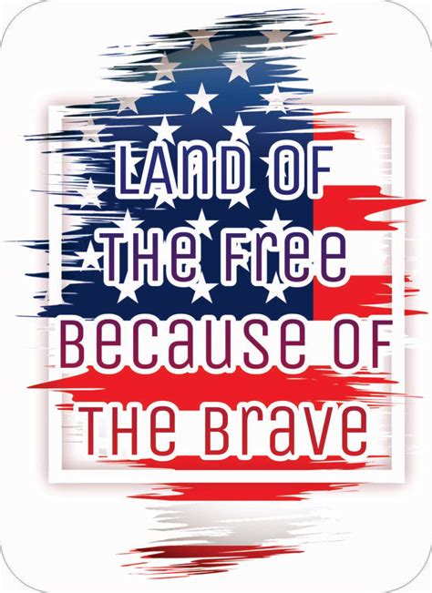 Land Of The Free Because Of The Brave Decalsticker Free Shipping