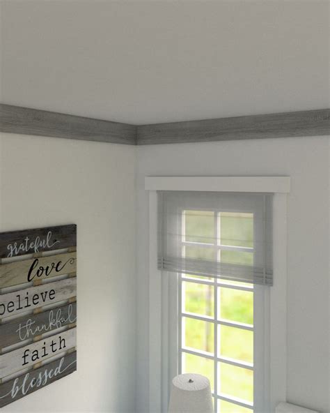 Gray Rustic Farmhouse Crown Molding Ideas In 2020 Rustic Crown