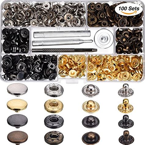 Hotop 120 Set 4 Colors Snap Fasteners Leather Snaps Button Kit Press