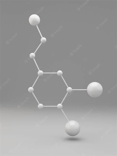 Modelo De Molécula De Serotonina Hormona De La Felicidad Foto Premium