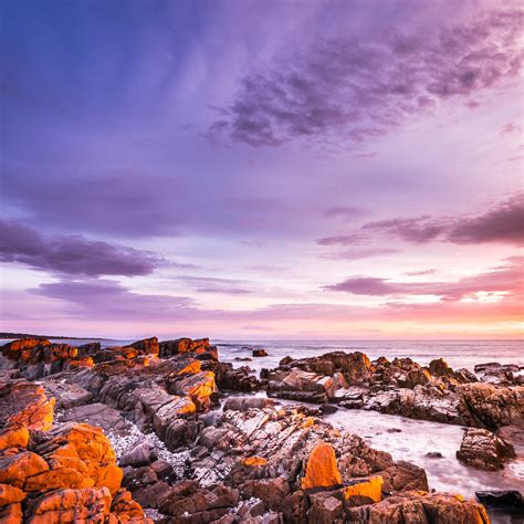 Bay Of Fires Wallpaper 4k Tasmania Australia Sunrise Rocky Coast
