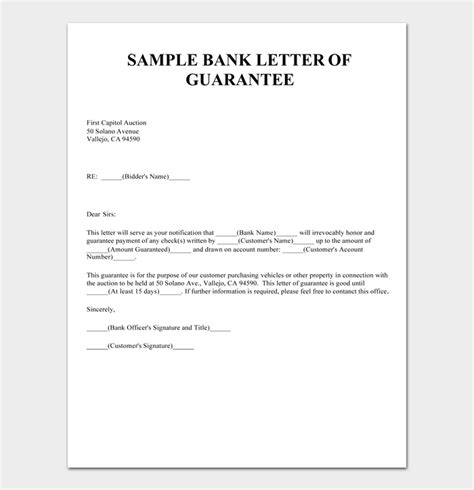 Letter Of Guarantee 18 Templates And Samples Word Pdf