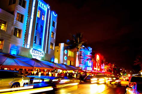 Cityscape Miamis South Beach A Technicolor Dream Of Neon Lights And